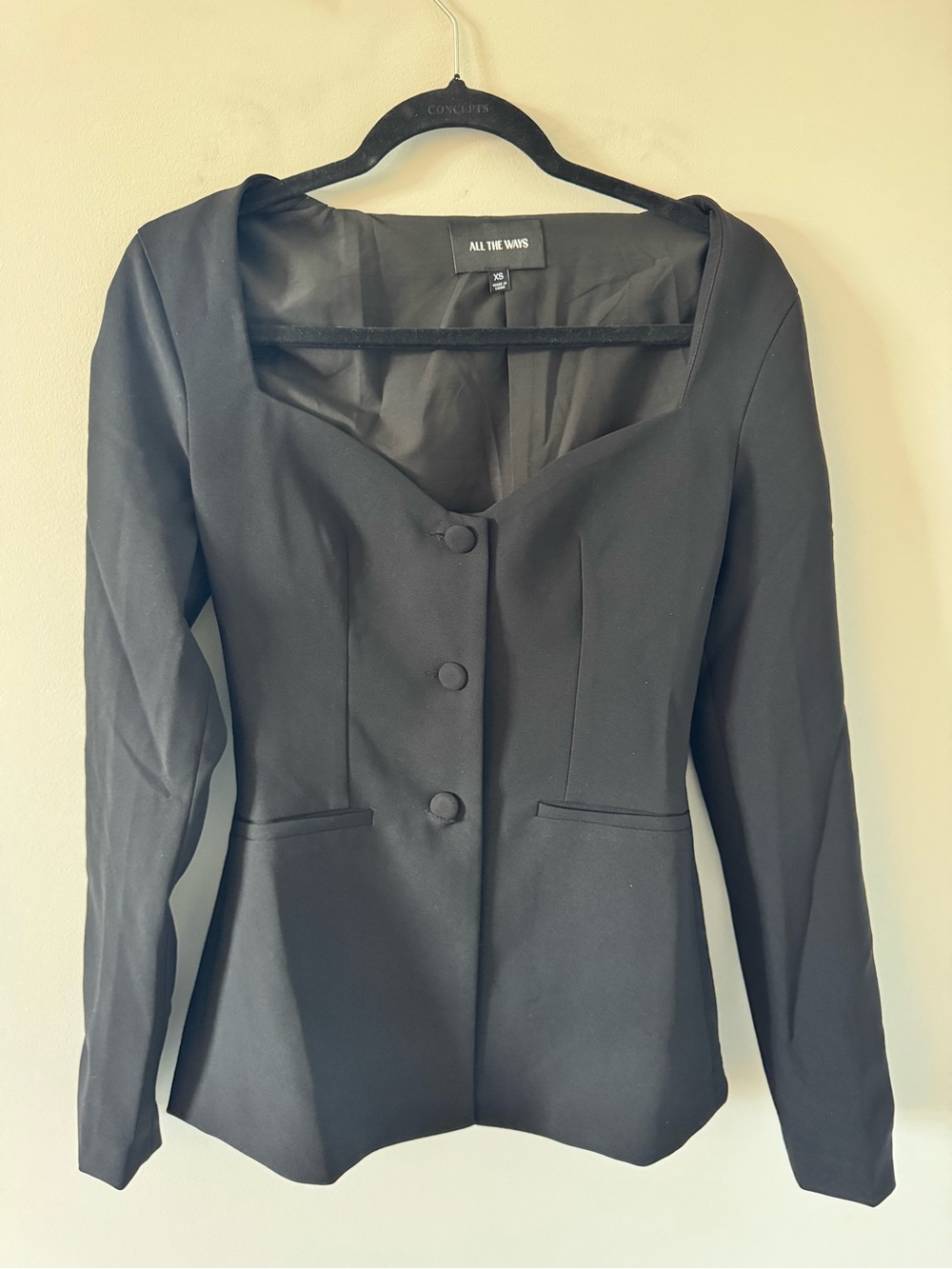 All The Ways Black Sculpted Button Blazer
